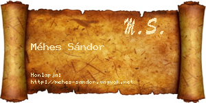Méhes Sándor névjegykártya